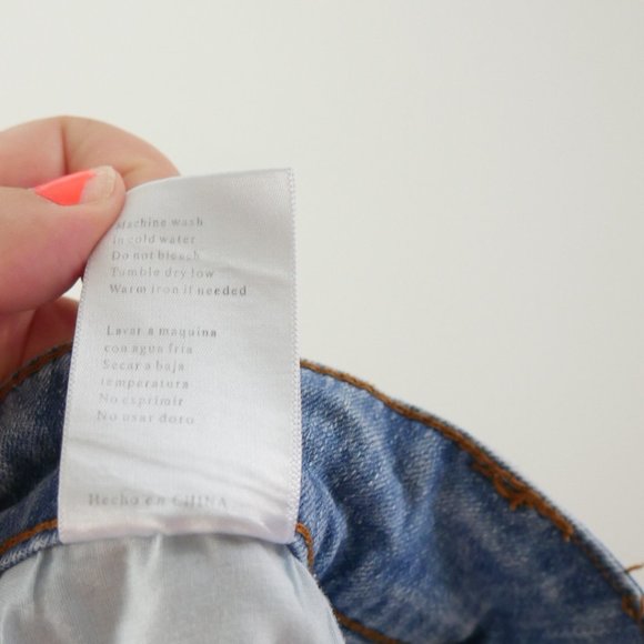 KanCan Medium Wash Distressed High Waisted Jean Shorts with Roll Up Cuff 13 30 - Picture 3 of 12